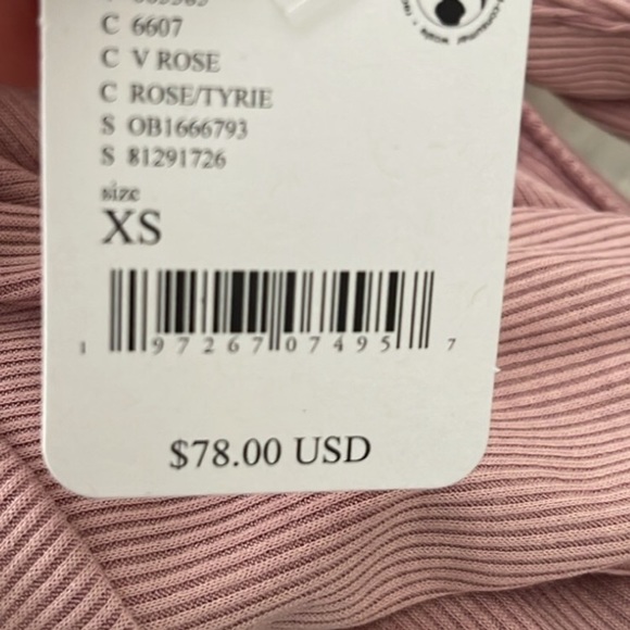 NWT Free People XS pink Daphne skirt set (crop tank and skirt) - Picture 5 of 5